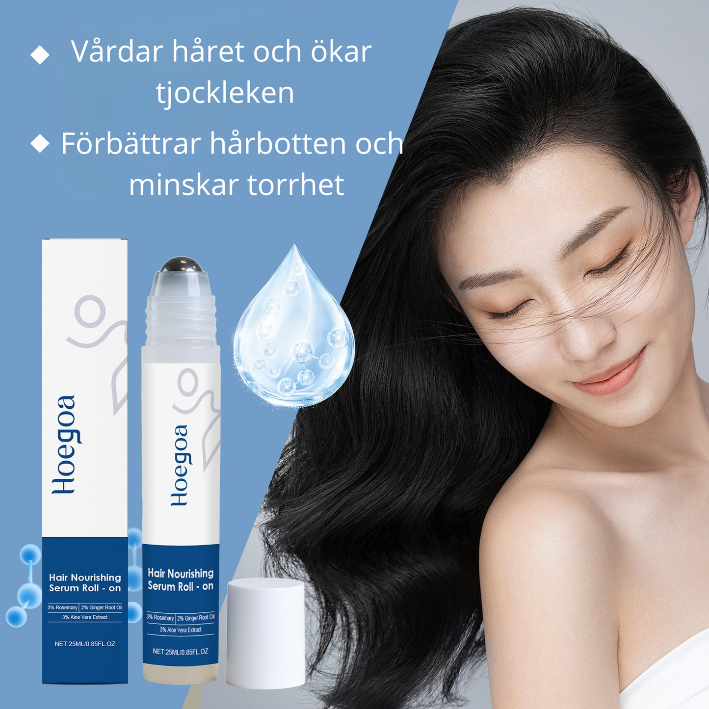 HOEGOA - Hårroller med Rosmarin & Ingefära – För naturlig hårväxt